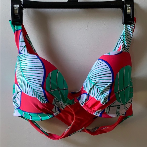 AERIE Pink Patterned Tropical Bikini Top - Picture 1 of 4